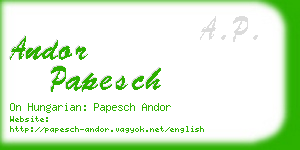 andor papesch business card